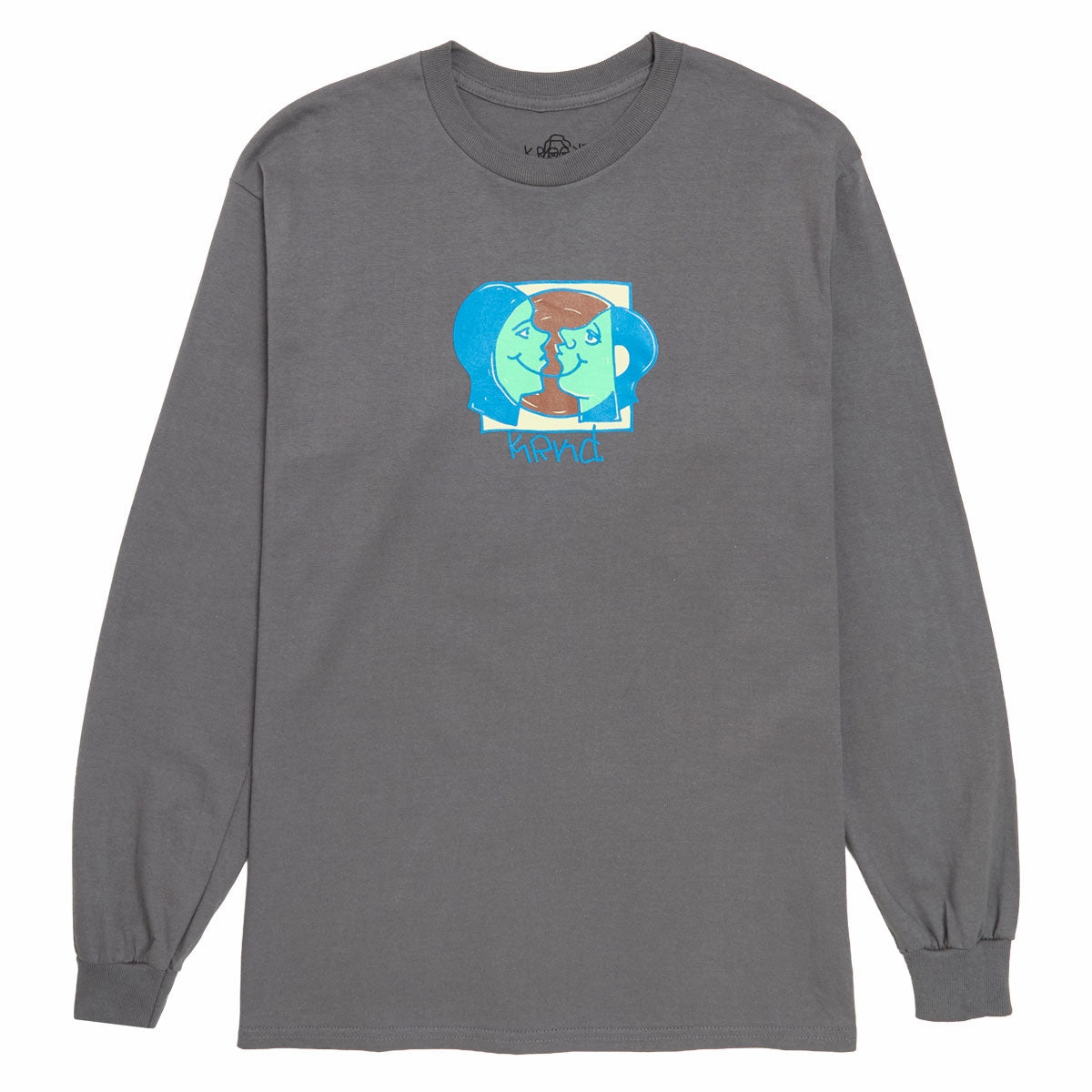 Timeless Fit Krooked Moonsmiley Long Sleeve T-Shirt - Charcoal/Multi
