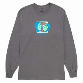 Classic Layer Running Gear Krooked Moonsmiley Long Sleeve T-Shirt - Charcoal/Multi