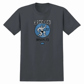 Krooked Physical Ed T-Shirt - Charcoal Breathable wear