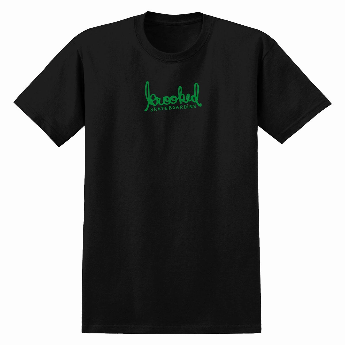 Krooked Skript T-Shirt - Black/Green Comfortable clothing