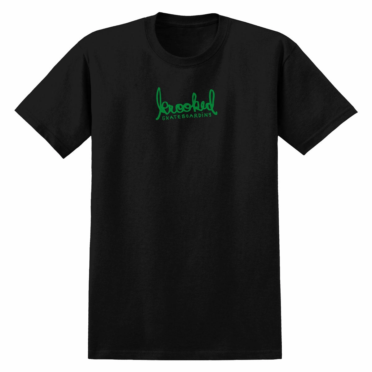 Versatile Trend Skin Friendly Lining Krooked Skript T-Shirt - Black/Green