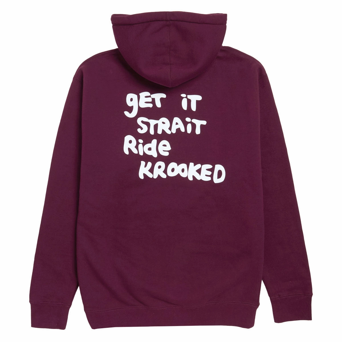Krooked Strait Eyes Zip Up Hoodie - Maroon/Black/White Prints Satin Finish Winter Day