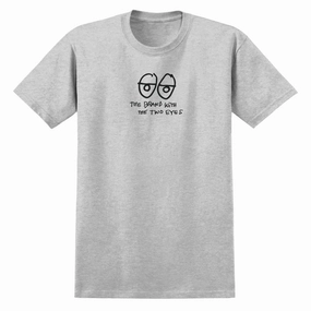 Krooked Two Eyes T-Shirt - Ash Grey/Black budget-friendly Tear Resistant Knit