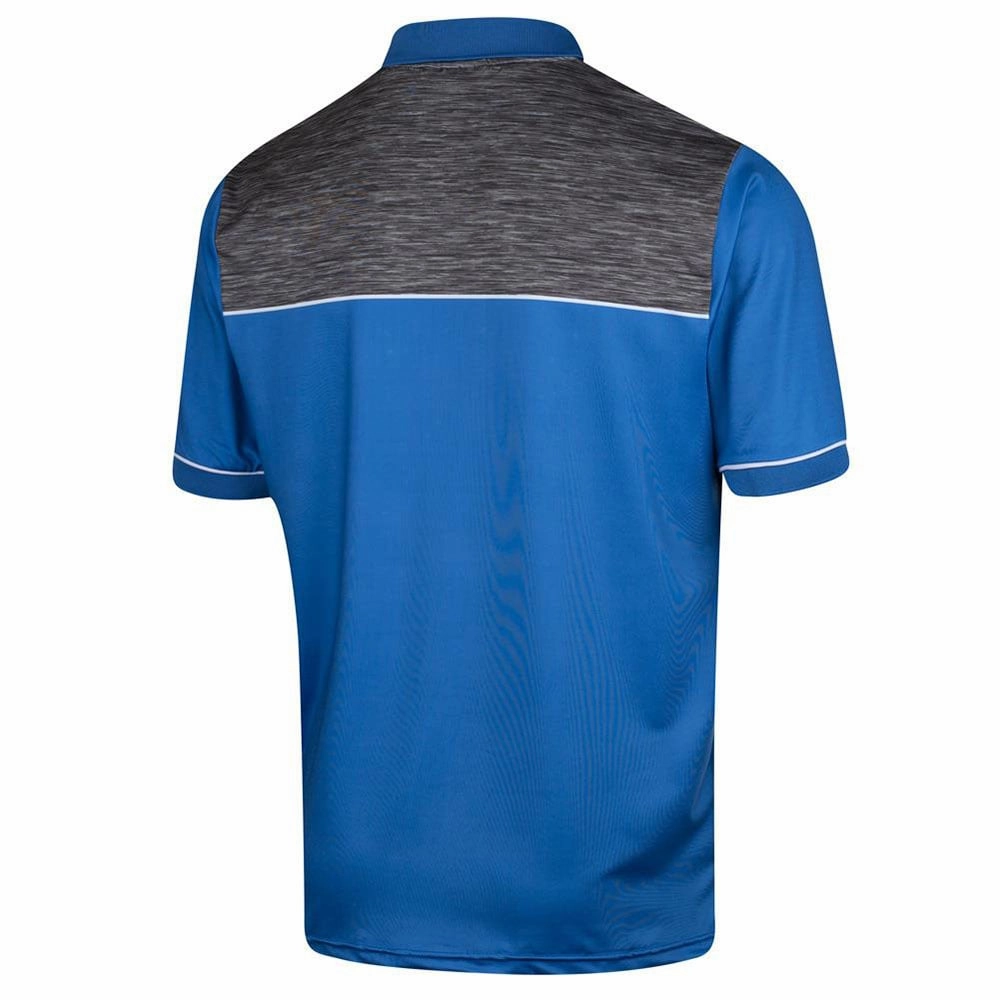 Island Green Chest Panel Polo Shirt - Mid Blue Midweight Knit