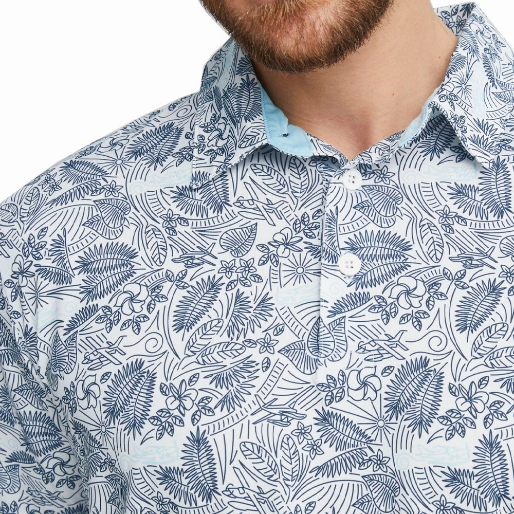 Puma MATTR Seaplanes Polo Shirt - Navy Blazer/Tropical Aqua Light Style Athletic and Cool
