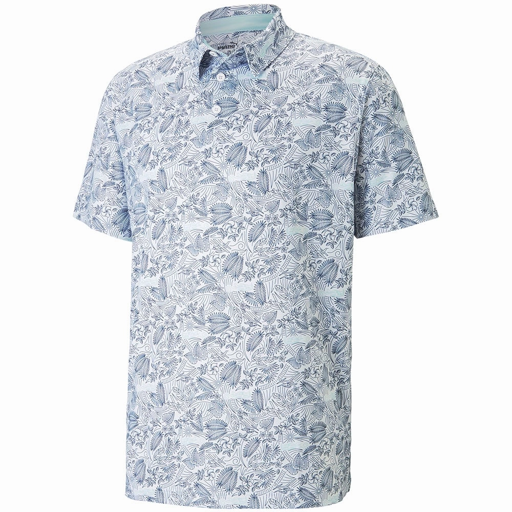Non Fading Material Puma MATTR Seaplanes Polo Shirt - Navy Blazer/Tropical Aqua