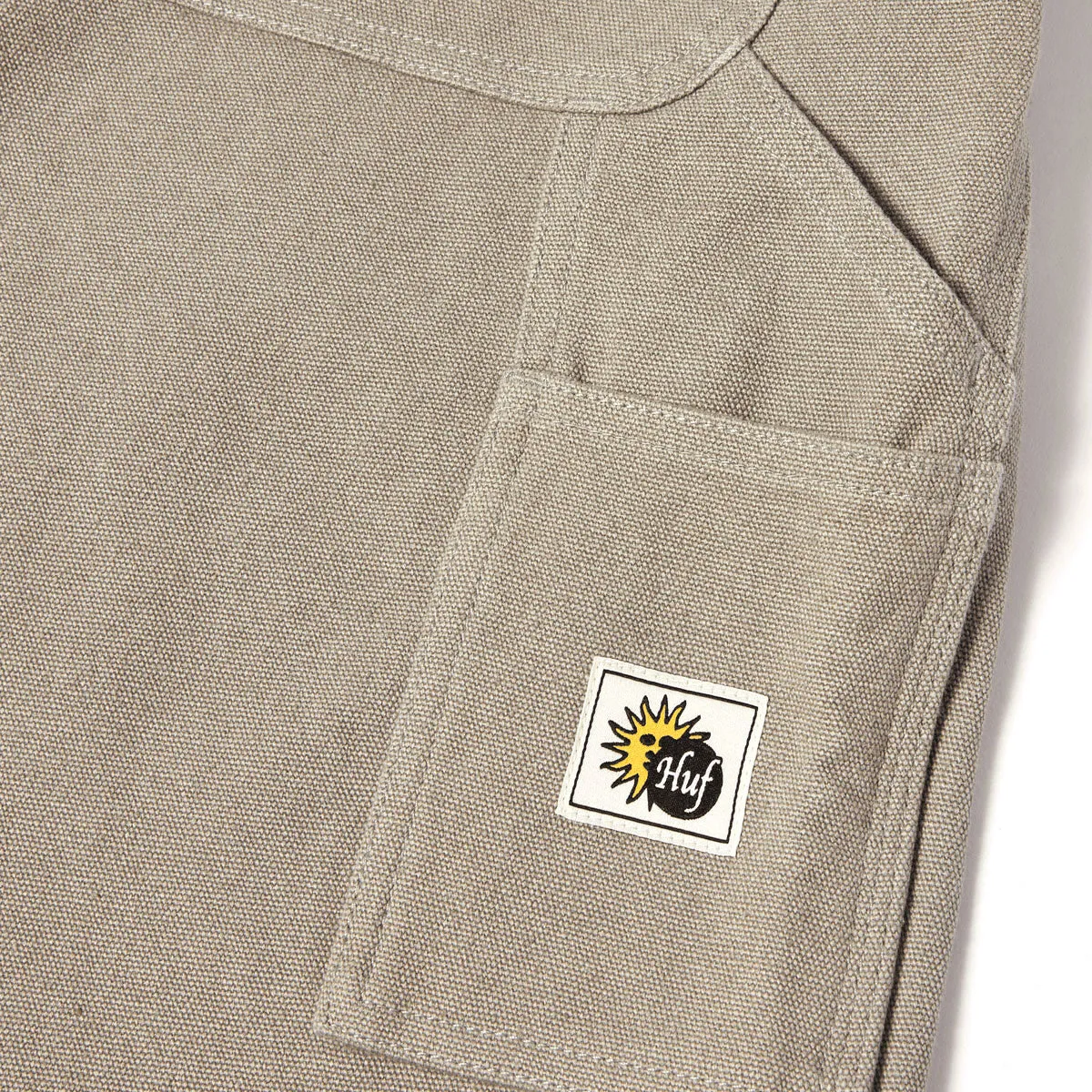 HUF Total Eclipse Twill Work Shorts - Clay Flex Waist System Vented Hem Details