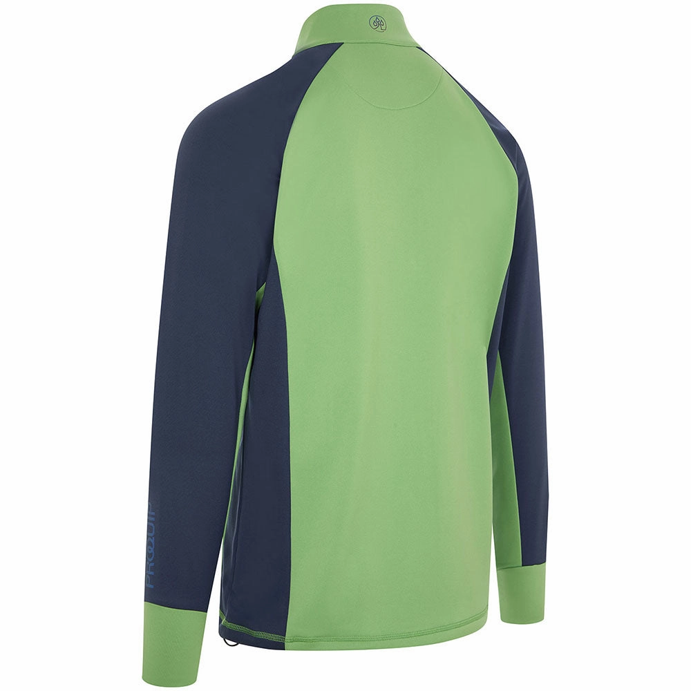 ProQuip Pro Tech 1/2 Zip Pullover - Green/Navy Smooth Texture