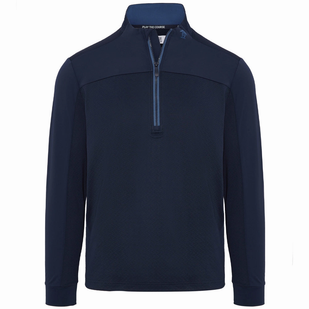 product festival wear fun Basic Wear Original Penguin Lightweight Mixed Media 1/4 Zip - Black Iris