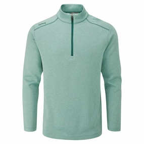 Ping Ramsey 1/2 Zip Pullover - Soft Moss Marl Timeless Chic