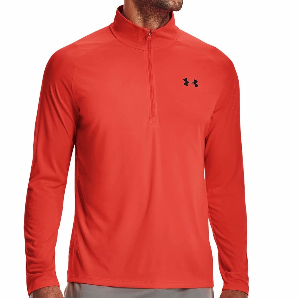 Cool in summer Trend Focus Under Armour Tech 2.0 1/2 Zip Pullover - Phoenix Fire/Black