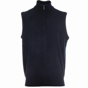 ProQuip Merino 1/2 Zip Sleeveless Slipover - Navy product eyewear protection