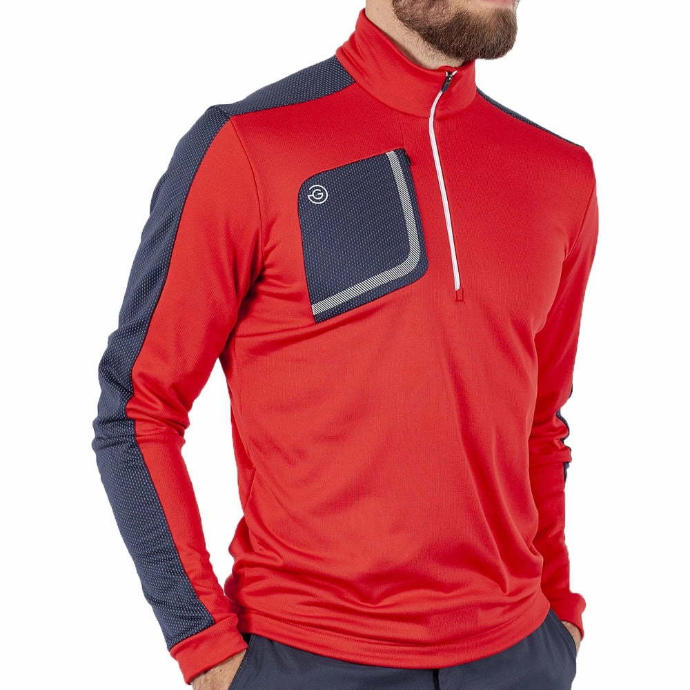 Galvin Green Dwight Insula Pullover - Red/Navy/White Layering Piece Warm in winter