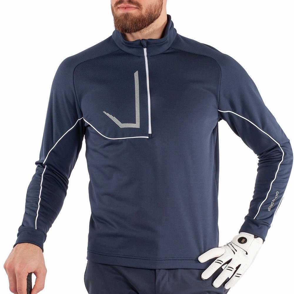 Soft Hoodie Galvin Green Daxton Insula 1/2 Zip Sweater - Navy/Ensign Blue/White