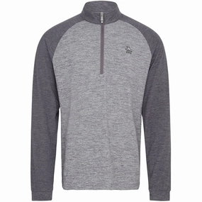 soft fit Original Penguin 1/4 Zip Lightweight Raglan Pullover - Dark Caviar Heather