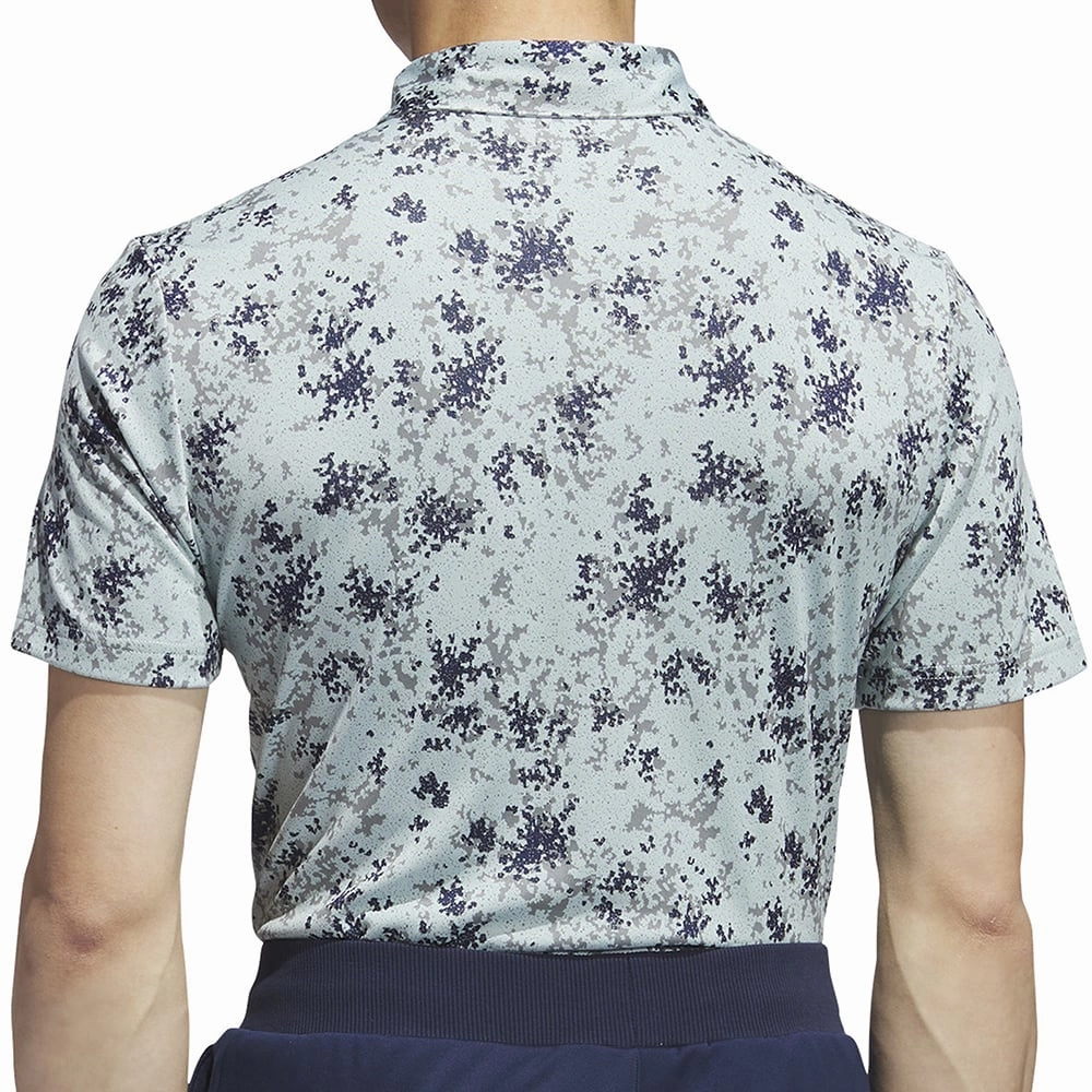 Eco Certified Fiber Relaxed Smart adidas Burst Jacquard Polo Shirt - Semi Flash Aqua
