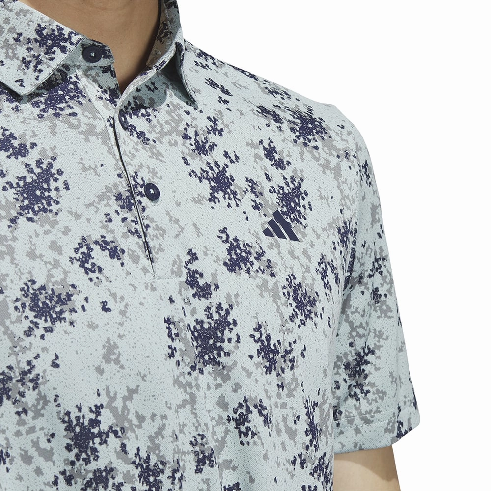 Non Shrink Material adidas Burst Jacquard Polo Shirt - Semi Flash Aqua