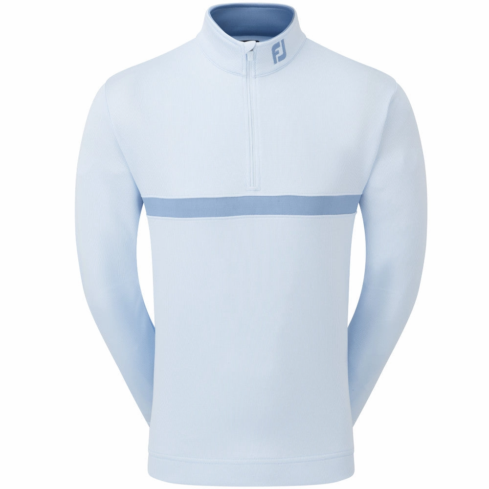 FootJoy Inset Stripe Chillout Pullover - Mist/Storm Warm Comfort