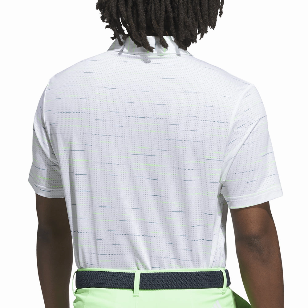 adidas Ultimate365 Mesh Glimmer Print Polo Shirt - White Edgy