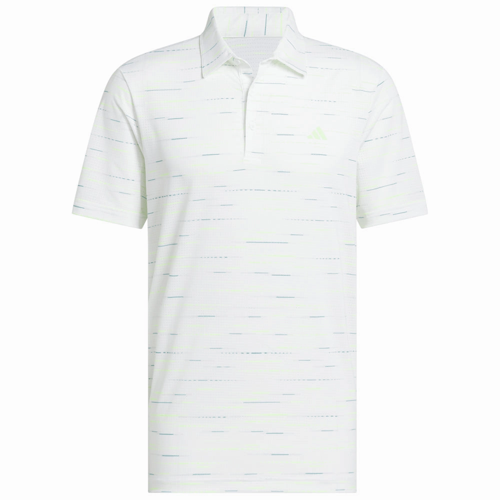 adidas Ultimate365 Mesh Glimmer Print Polo Shirt - White Soft Comfort Wear Modern Style Trend
