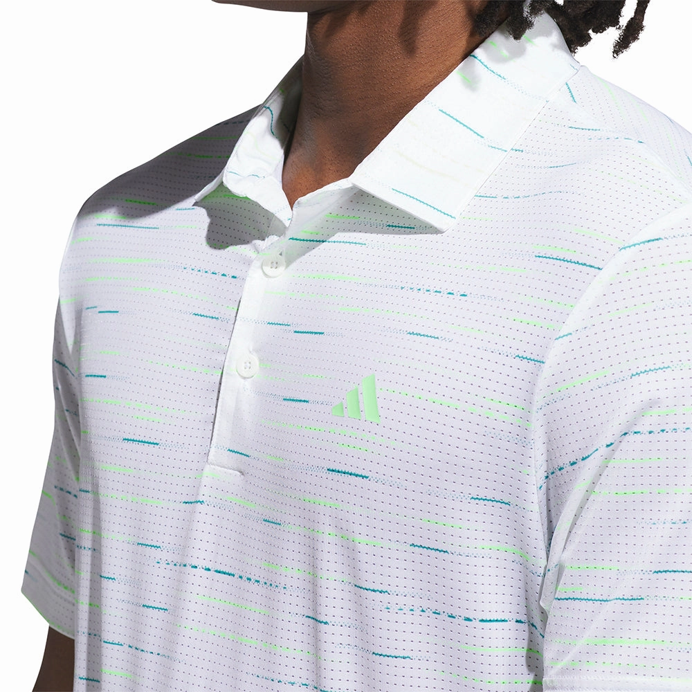 adidas Ultimate365 Mesh Glimmer Print Polo Shirt - White soft fit Soft Wear