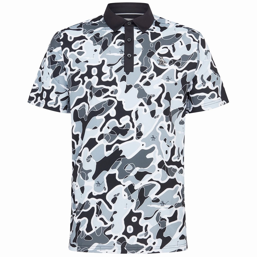 Original Penguin Bunker Print Polo Shirt - Caviar Fashionable Street Outfit