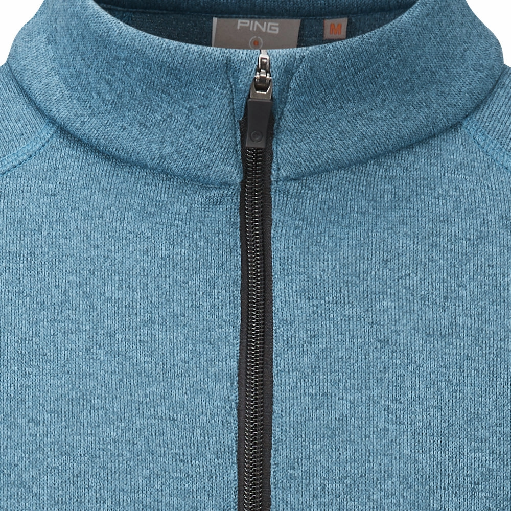 Ping Ramsey 1/2 Zip Pullover - Deep Atlantic Marl Relaxed Outfit Classic Hoodie