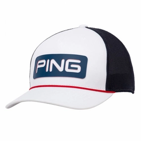 Ping American Trucker Cap - White/Navy/Red Anytime Wear