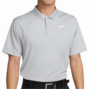 Stylish Day Wear Soft Breathable Nike Dri-FIT Victory Solid Polo Shirt - Wolf Grey/White