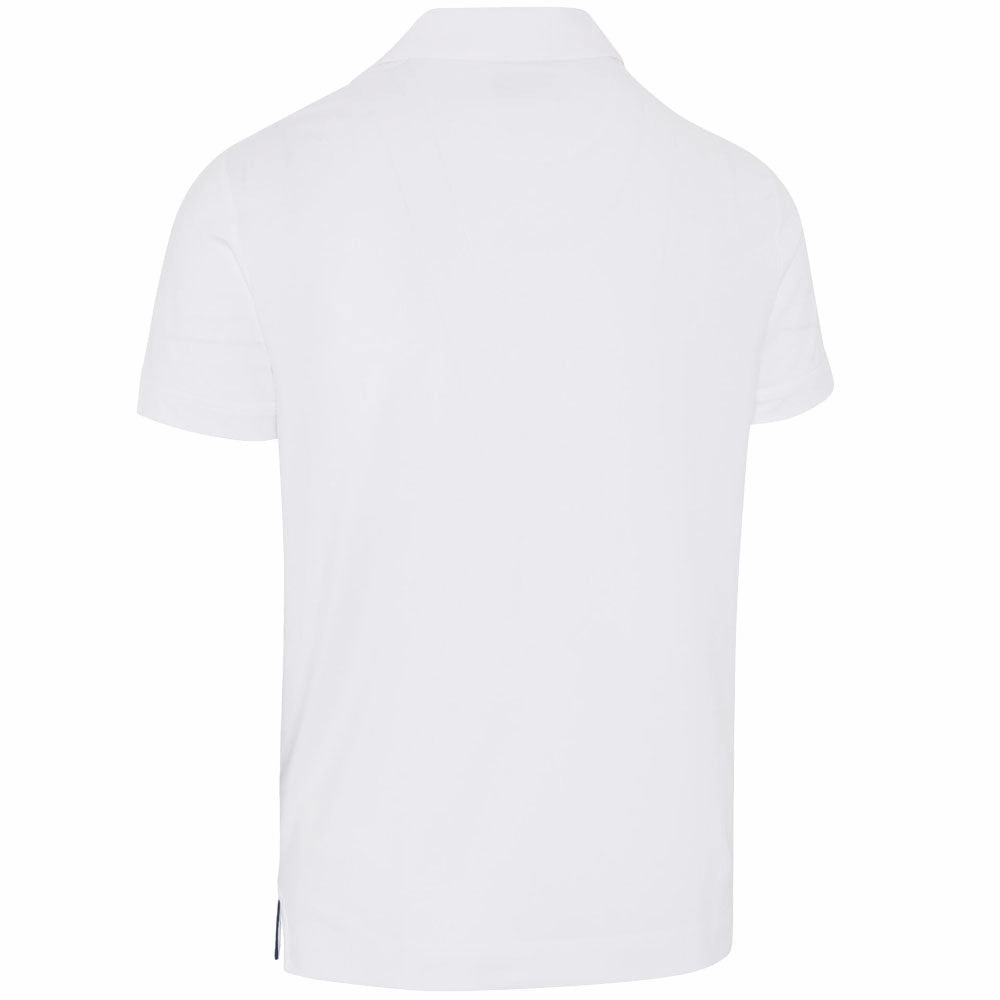 Minimal Fashion Relax Style Trend Callaway Skyline Block Print Polo Shirt - Bright White