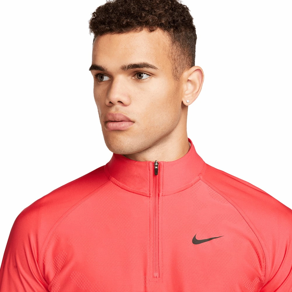 Cool Style Daily Relaxed Nike Dri-FIT ADV Tour 1/2 Zip Pullover - Ember Glow/White