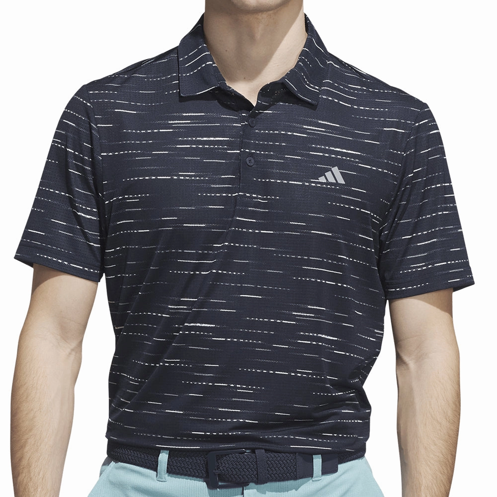 LongLastingColor adidas Ultimate365 Mesh Glimmer Print Polo Shirt - Collegiate Navy