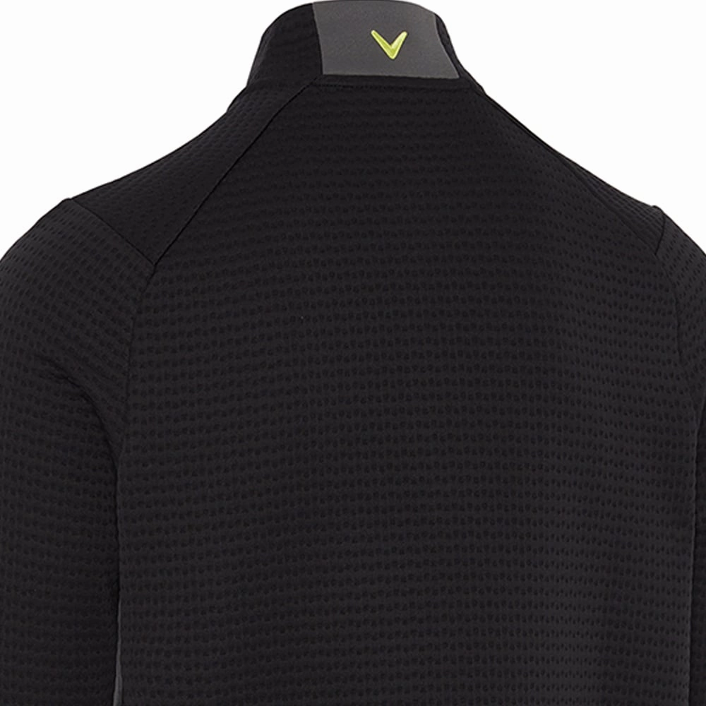 Callaway Midweight Textured 1/4 Zip Pullover - Caviar/Yellow Plum Winter Wear
