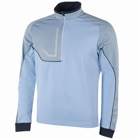 Galvin Green Daxton Insula 1/2 Zip Sweater - Blue Bell/Navy/White product family togetherness product luxury factor