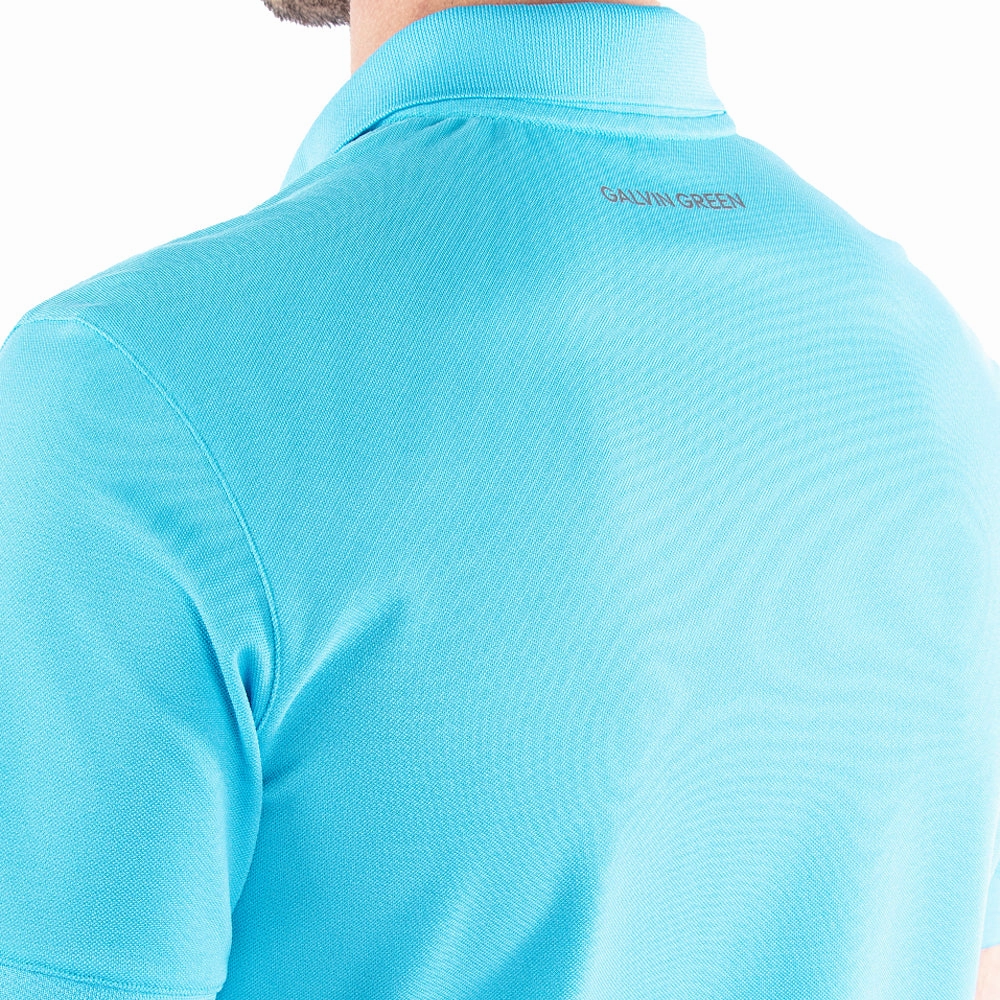 Seam Free Back Fashion Top Galvin Green Maximilian Polo Shirt - Aqua