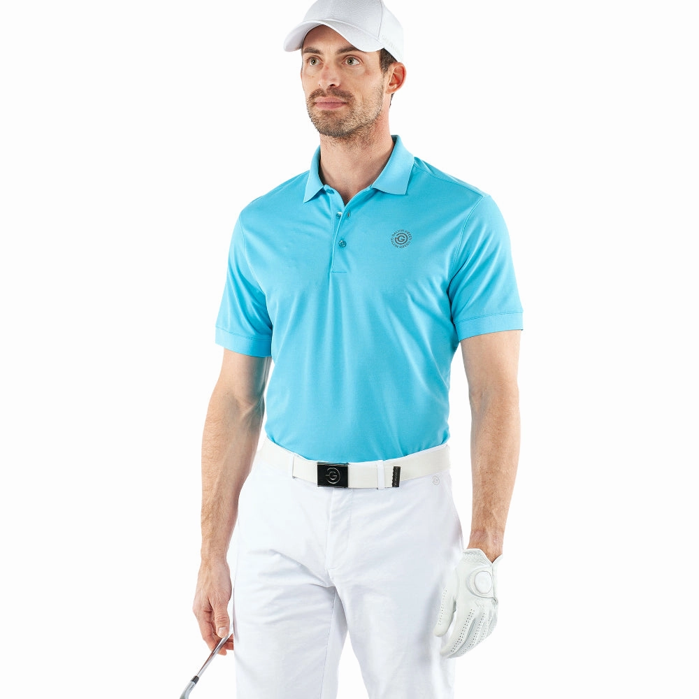 Galvin Green Maximilian Polo Shirt - Aqua Tight Fit Winter Layer