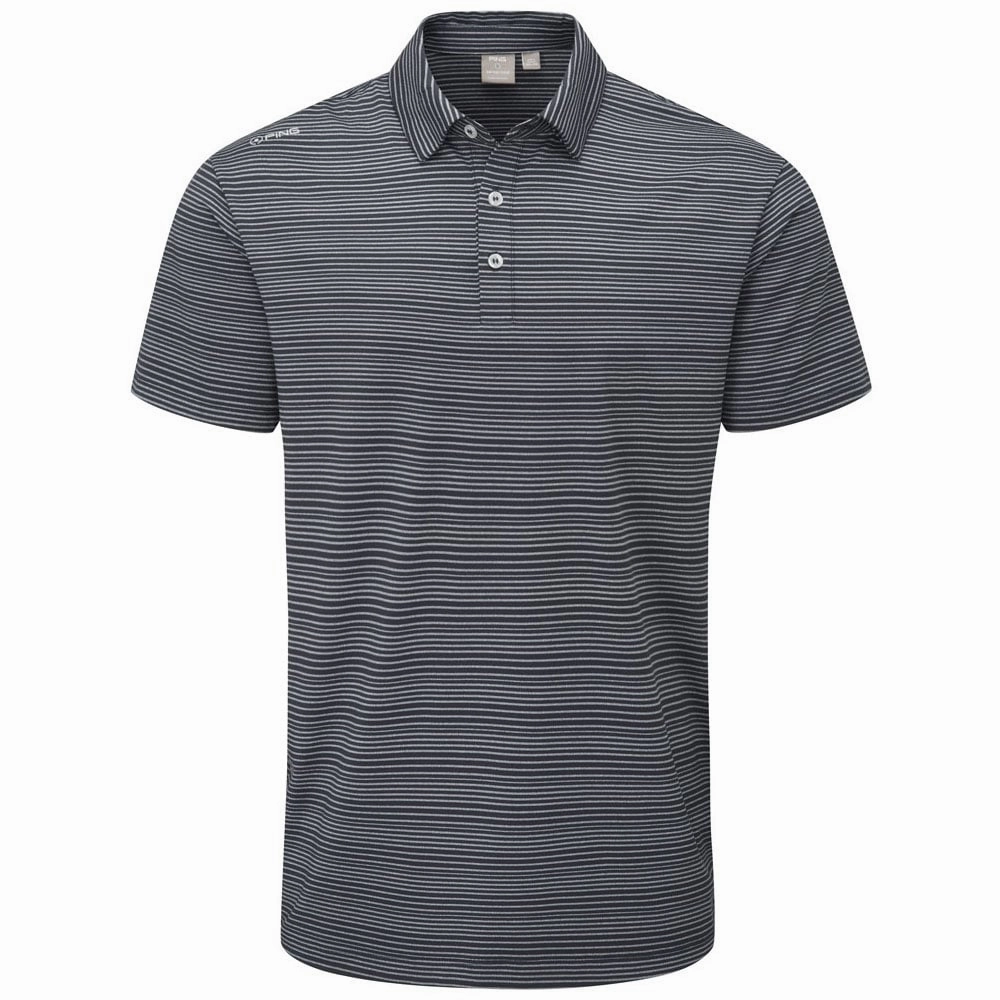 Ping Alexander Polo Shirt - Navy/Silver OdorResistant Fabric Indoor Event