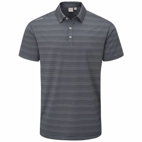 Ping Alexander Polo Shirt - Navy/Silver OdorResistant Fabric Indoor Event
