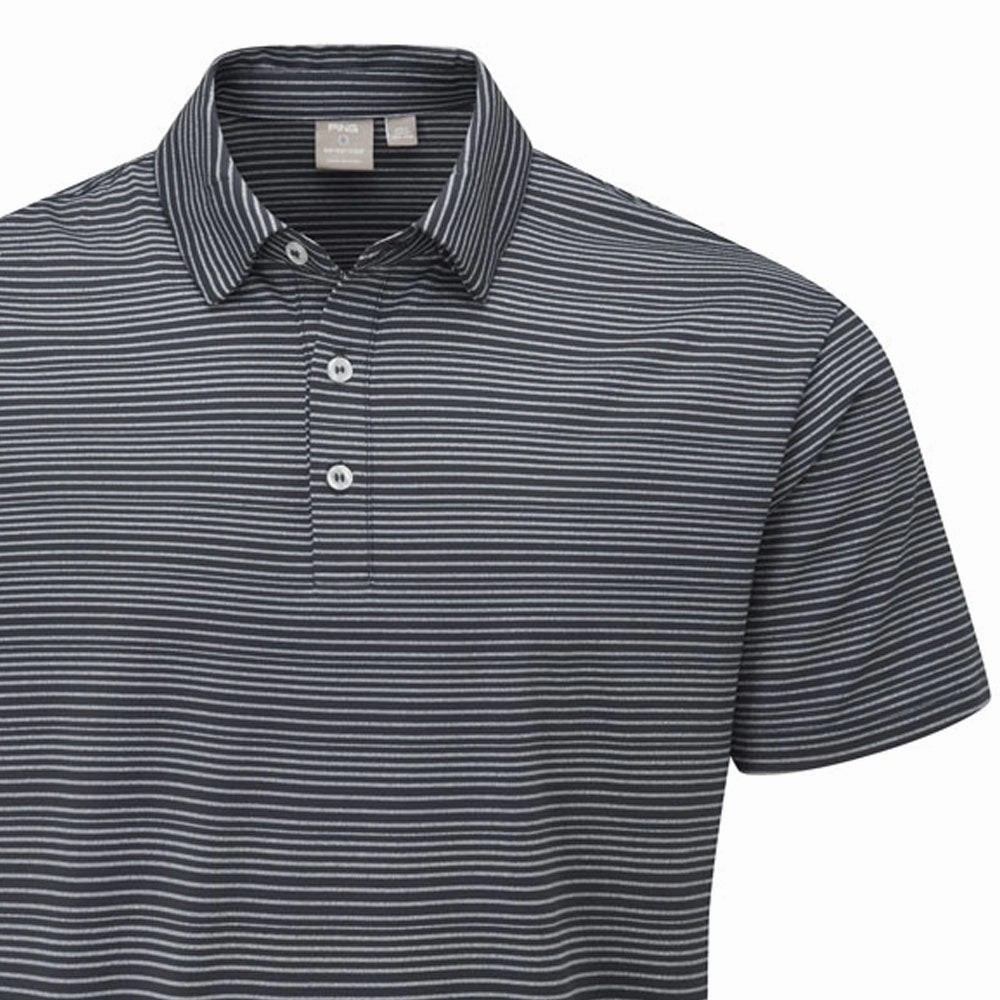 Low Profile Collar Essential layering piece Ping Alexander Polo Shirt - Navy/Silver