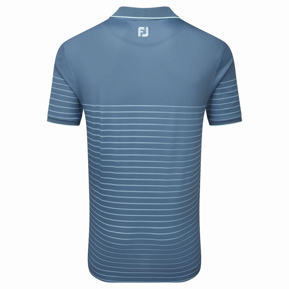 Feminine Touch Relaxed Wearable FootJoy Breton Stripe Pique Polo Shirt - Bluestone/Denim/Azure
