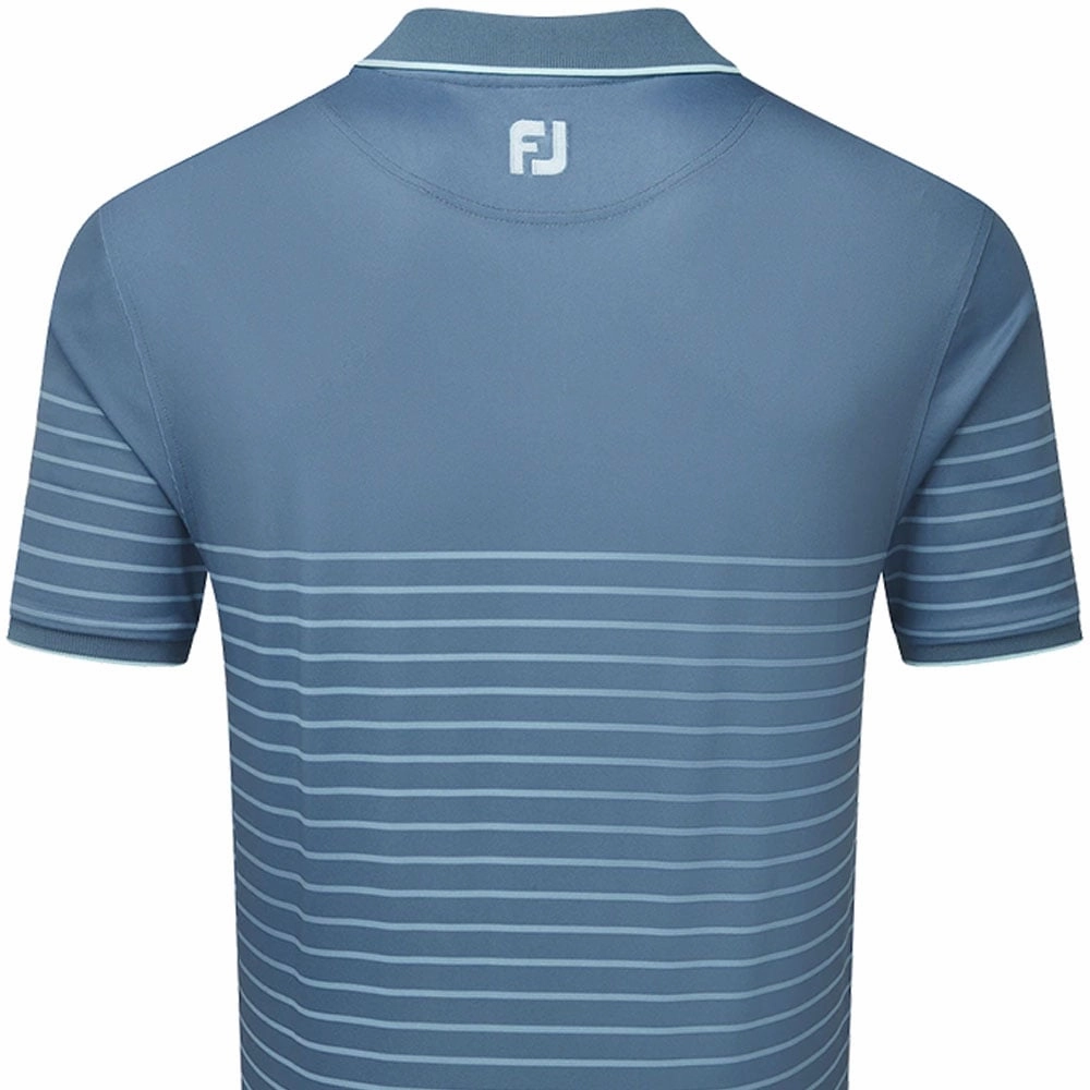 ColorfastFabricTech FootJoy Breton Stripe Pique Polo Shirt - Bluestone/Denim/Azure