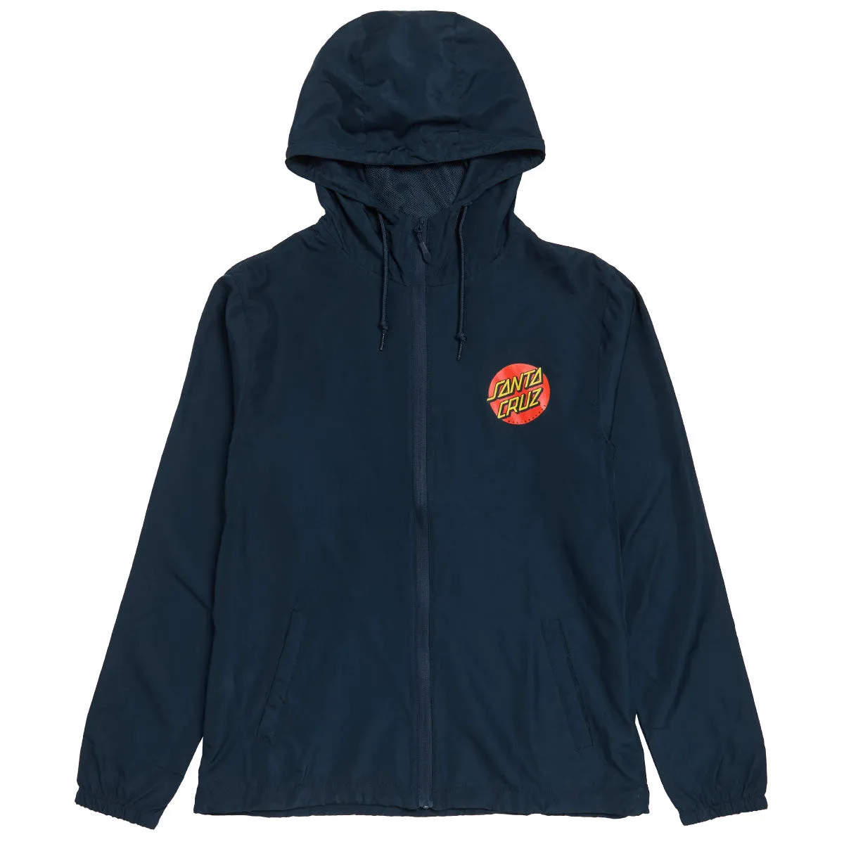 Santa Cruz Cruz Windbreaker Jacket - Classic Navy Relaxed Daily Style Hidden Zipper
