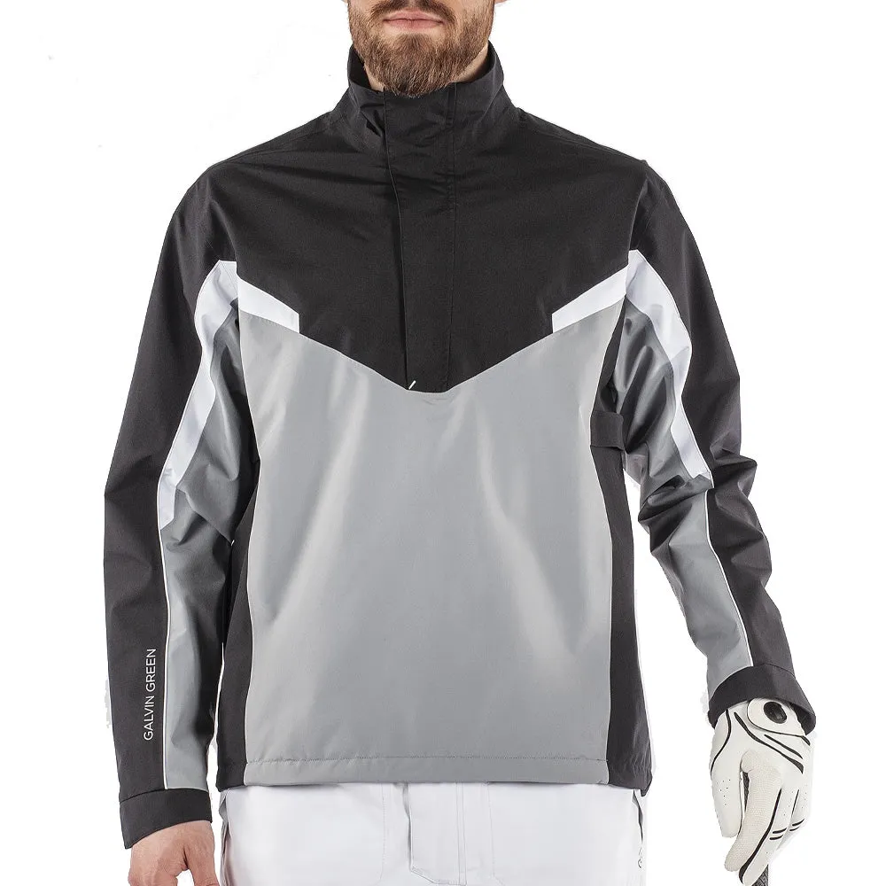 Odor Resistant Tech Durable Outer Layer Galvin Green Abe Gore-Tex 1/2 Zip Waterproof Jacket - Sharkskin/Black