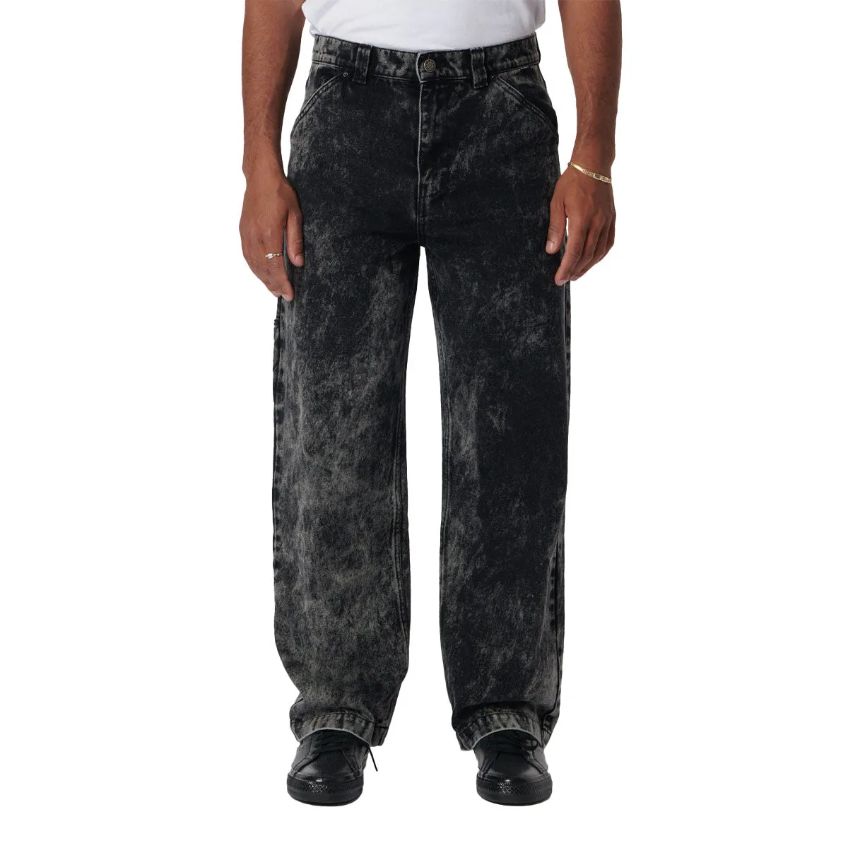 Rassvet Acid Wash Carpenter Work Denim Woven Jeans - Grey WaterRepellent