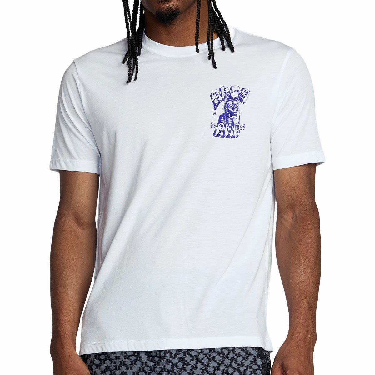 RVCA Jesse Barba Skull Wall T-Shirt - White Breathable knit