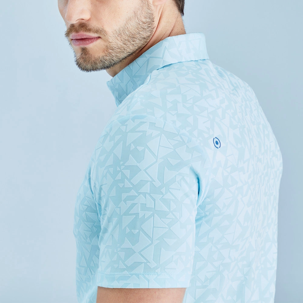 Light Fashion Light Outfit Ping Geo-Camo Polo Shirt - Crystal Blue