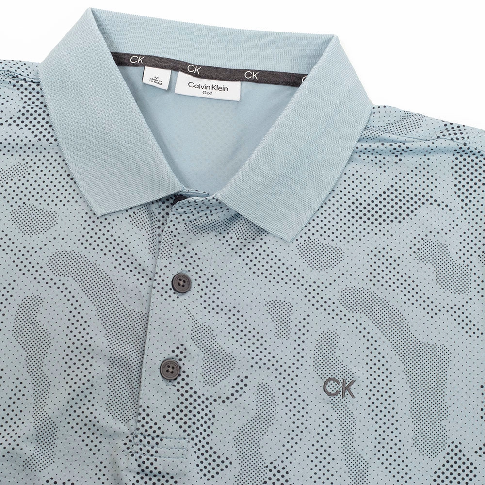 Calvin Klein Course Print Polo Shirt - Artic Ice Eco Friendly Fabric