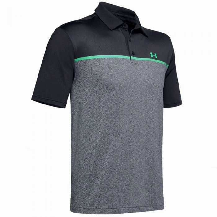 Holiday Style Trend Under Armour Playoff 2.0 Chest Engineered Golf Polo Shirt - Pitch Grey/Green Vapor