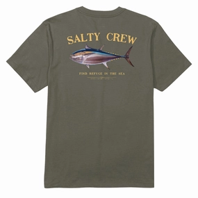Vintage Style Salty Crew Big Blue T-Shirt - Dusty Olive