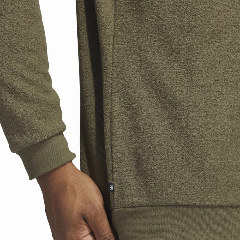 Relaxed Fit adidas Core Crew Neck Pullover - Olive Strata
